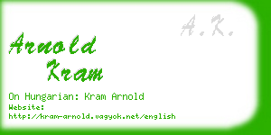 arnold kram business card